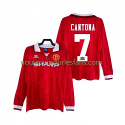 Maillot Manchester United CANTONA 7 1992 Rétro Homme Tenue Domicile 1994 Manche Longue
