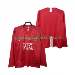 Maillot Manchester United Champions League 2007 Rétro Homme Tenue Domicile 2008 Manche Longue
