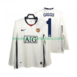 Maillot Manchester United GIGGS 11 Premier League 2009 Rétro Homme Tenue Extérieur 2008 Manche Longue