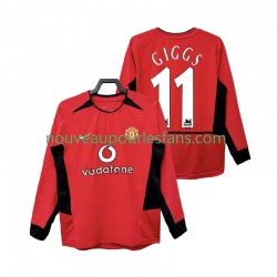 Maillot Manchester United GIGGS 11 2004 Rétro Homme Tenue Domicile 2002 Manche Longue