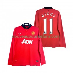 Maillot Manchester United GIGGS 11 2013 2014 Rétro Homme Tenue Domicile Manche Longue