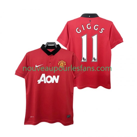 Maillot Manchester United GIGGS 11 2013 2014 Rétro Homme Tenue Domicile Manche Courte