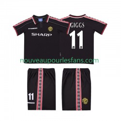 Maillot Manchester United GIGGS 11 Rétro Enfant Tenue Extérieur 1999 1998 Manche Courte