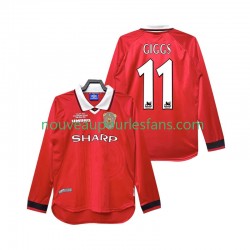 Maillot Manchester United Giggs 11 2000 Rétro Homme Tenue Domicile 1999 Manche Longue