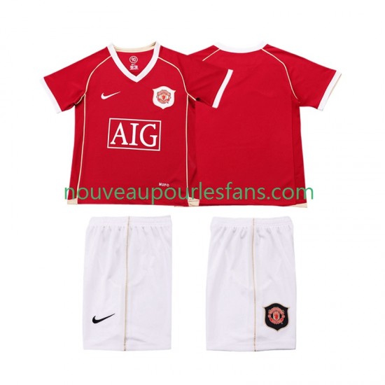 Maillot Manchester United 2007 Rétro Enfant Tenue Domicile 2006 Manche Courte
