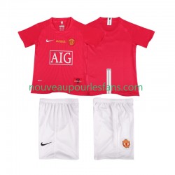 Maillot Manchester United Champions League 2007 Rétro Enfant Tenue Domicile 2008 Manche Courte