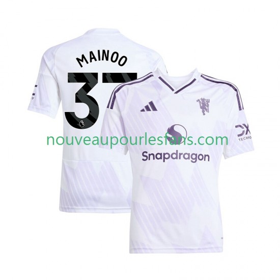 Maillot Manchester United Kobbie Mainoo 37 Homme Tenue Extérieur 2025-2026 Manche Courte