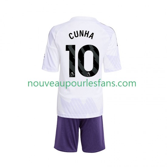 Maillot Manchester United Matheus Cunha 10 Enfant Tenue Extérieur 2025-2026 Manche Courte
