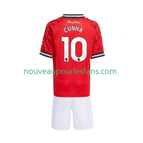 Maillot Manchester United Matheus Cunha 10 Enfant Tenue Domicile 2025-2026 Manche Courte