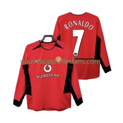 Maillot Manchester United RONALDO 7 2004 Rétro Homme Tenue Domicile 2002 Manche Longue