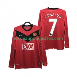 Maillot Manchester United RONALDO 7 2009 Rétro Homme Tenue Domicile 2010 Manche Longue