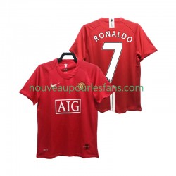 Maillot Manchester United RONALDO 7 Premier League 2007 Rétro Homme Tenue Domicile 2008 Manche Courte