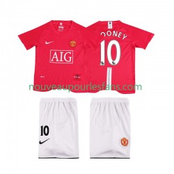 Maillot Manchester United ROONEY 10 Premier League 2007 Rétro Enfant Tenue Domicile 2008 Manche Courte