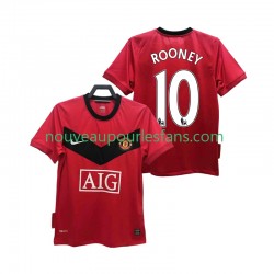 Maillot Manchester United ROONEY 10 2009 Rétro Homme Tenue Domicile 2010 Manche Courte