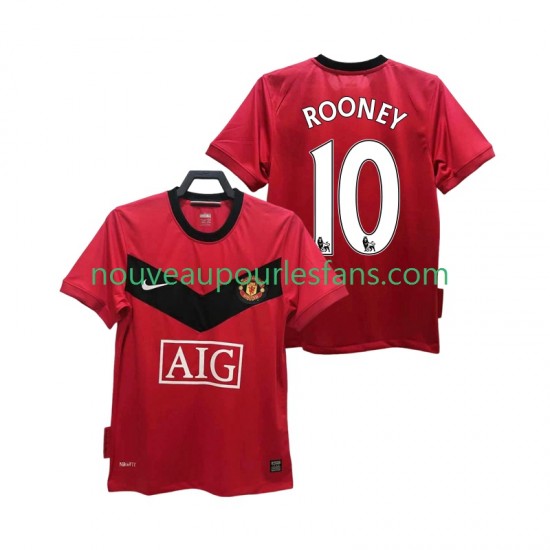 Maillot Manchester United ROONEY 10 2009 Rétro Homme Tenue Domicile 2010 Manche Courte