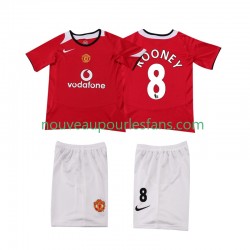 Maillot Manchester United ROONEY 8 2005 Rétro Enfant Tenue Domicile 2006 Manche Courte