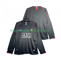Maillot Manchester United 2007 Rétro Homme Tenue Extérieur 2008 Manche Longue