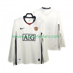 Maillot Manchester United Premier League 2009 Rétro Homme Tenue Extérieur 2008 Manche Longue