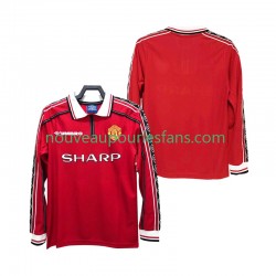 Maillot Manchester United Rétro Homme Tenue Domicile 1999 1998 Manche Longue