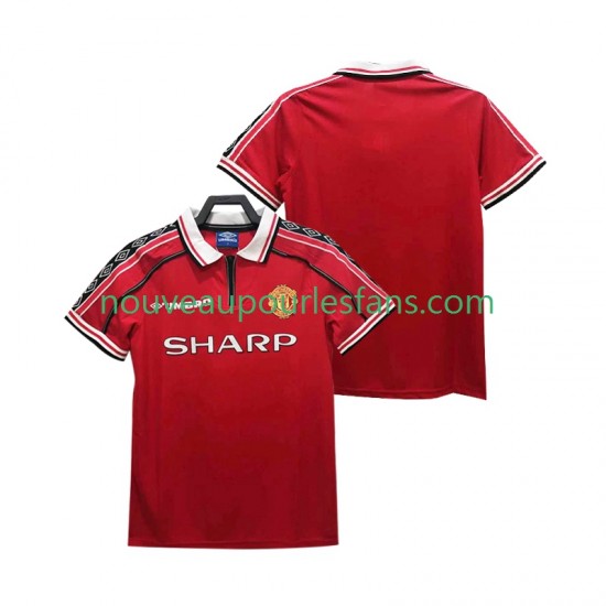Maillot Manchester United Rétro Homme Tenue Domicile 1999 1998 Manche Courte