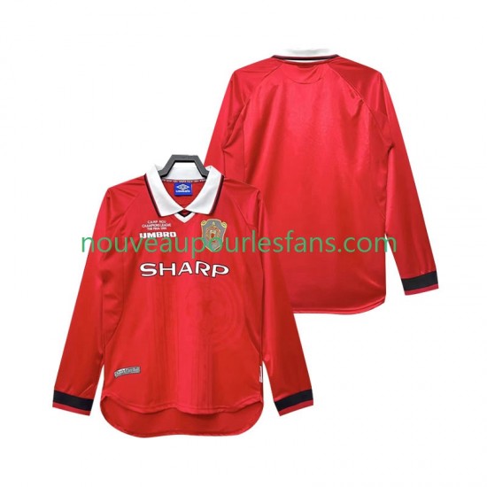 Maillot Manchester United 2000 Rétro Homme Tenue Domicile 1999 Manche Longue