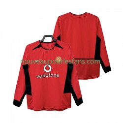 Maillot Manchester United 2004 Rétro Homme Tenue Domicile 2002 Manche Longue