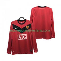 Maillot Manchester United 2009 Rétro Homme Tenue Domicile 2010 Manche Longue