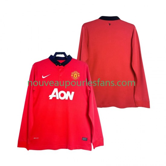Maillot Manchester United 2013 2014 Rétro Homme Tenue Domicile Manche Longue