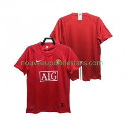 Maillot Manchester United Premier League 2007 Rétro Homme Tenue Domicile 2008 Manche Courte