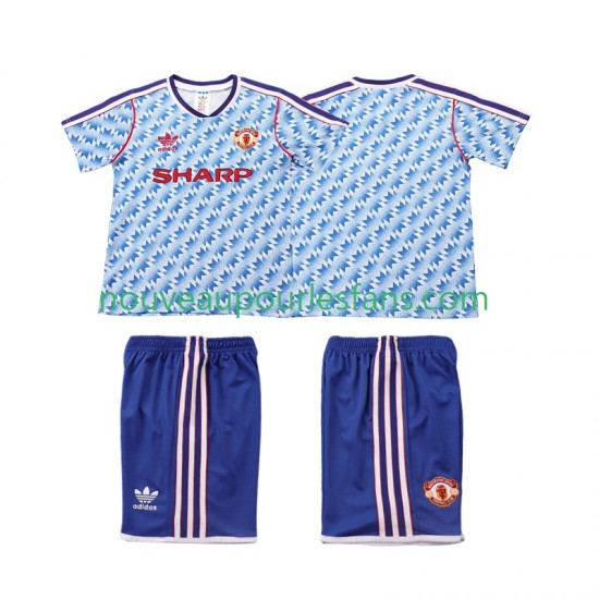 Maillot Manchester United 1990 1992 Rétro Enfant Tenue Extérieur Manche Courte