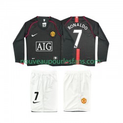 Maillot Manchester United Ronaldo 7 2007 Rétro Enfant Tenue Extérieur 2008 Manche Longue