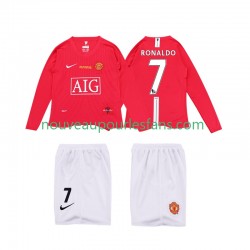 Maillot Manchester United Ronaldo 7 Premier League 2009 Rétro Enfant Tenue Domicile 2008 Manche Longue
