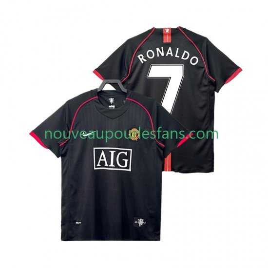 Maillot Manchester United Ronaldo 7 2007 Rétro Homme Tenue Extérieur 2008 Manche Courte