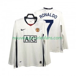 Maillot Manchester United Ronaldo 7 Premier League 2009 Rétro Homme Tenue Extérieur 2008 Manche Longue