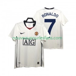 Maillot Manchester United Ronaldo 7 Premier League 2009 Rétro Homme Tenue Extérieur 2008 Manche Courte