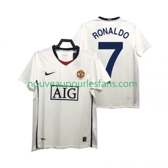 Maillot Manchester United Ronaldo 7 Premier League 2009 Rétro Homme Tenue Extérieur 2008 Manche Courte
