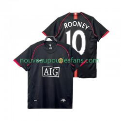 Maillot Manchester United Rooney 10 2007 Rétro Homme Tenue Extérieur 2008 Manche Courte