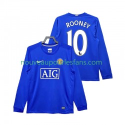 Maillot Manchester United Rooney 10 2009 Rétro Homme Tenue 3ème 2008 Manche Longue