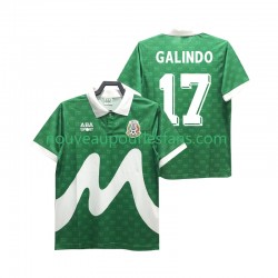 Maillot Mexique GALINDO 17 1995 Rétro Homme Tenue Domicile Manche Courte
