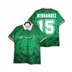 Maillot Mexique HERNANDEZ 15 Rétro Homme Tenue Domicile 1998 Manche Courte