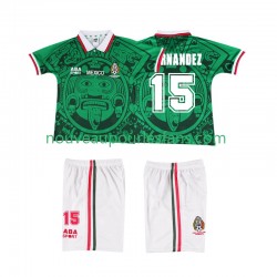Maillot Mexique HERNANDEZ 15 Rétro Enfant Tenue Domicile 1998 Manche Courte