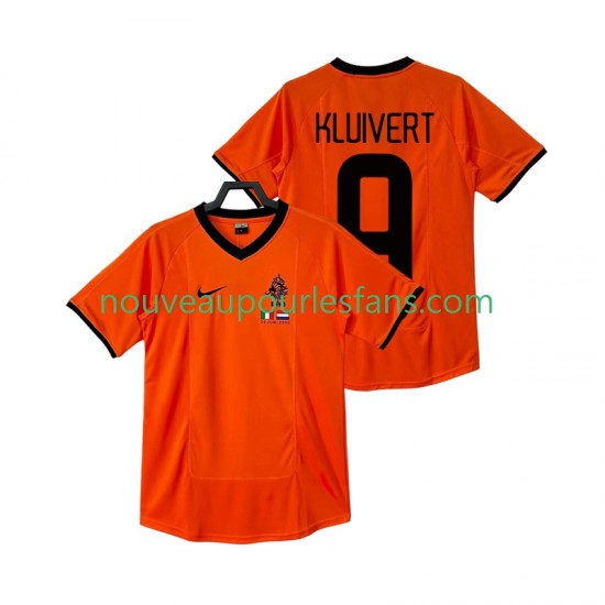 Maillot Pays-Bas KLUIVERT 9 2000 Rétro Homme Tenue Domicile Manche Courte