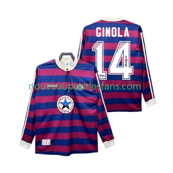 Maillot Newcastle United GINOLA 14 1995 1997 Rétro Homme Tenue Extérieur Manche Longue