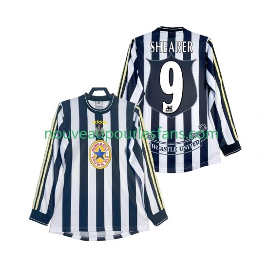 Maillot Newcastle United SHEARER 9 1997 Rétro Homme Tenue Domicile 1999 Manche Longue
