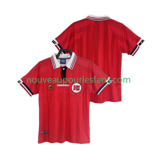 Maillot Norvège Rétro Homme Tenue Domicile 1998 Manche Courte