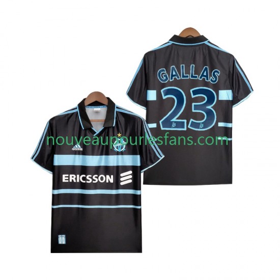 Maillot Olympique de Marseille Gallas 23 2000 Rétro Homme Tenue 3ème 1999 Manche Courte