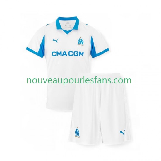 Maillot Olympique de Marseille Enfant Tenue Domicile 2025-2026 Manche Courte