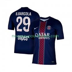 Maillot Paris Saint-Germain Bradley Barcola 29 Homme Tenue Domicile 2025-2026 Manche Courte
