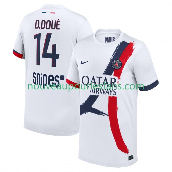 Maillot Paris Saint-Germain Desire Doue 14 Homme Tenue Extérieur 2025-2026 Manche Courte