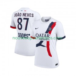 Maillot Paris Saint-Germain Joao Neves 87 Homme Tenue Extérieur 2025-2026 Manche Courte